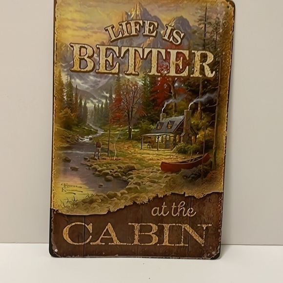Life is Better at The Cabin Metal Sign Wall Decor 12"x8" New - Picture 13 of 14